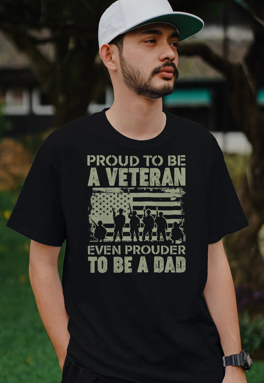 Proud veteran t-shirt with dad quote
