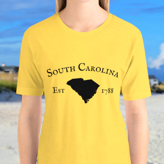 South Carolina t-shirt with state outline and EST. 1788
