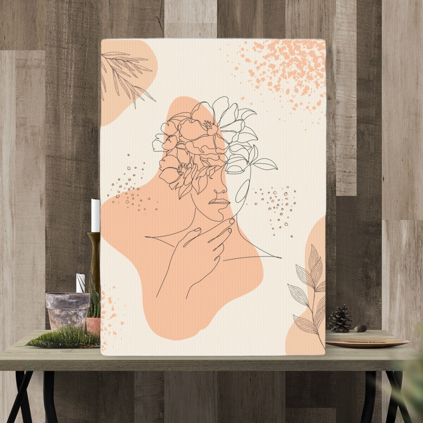 “Minimalist Flower Woman” Canvas Tile - Weave Got Gifts - Unique Gifts You Won’t Find Anywhere Else!