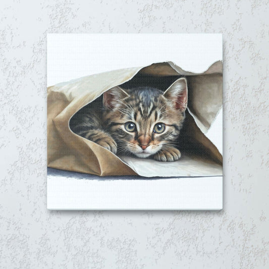 "Cute Kitten Hiding" Wall Art - Weave Got Gifts - Unique Gifts You Won’t Find Anywhere Else!