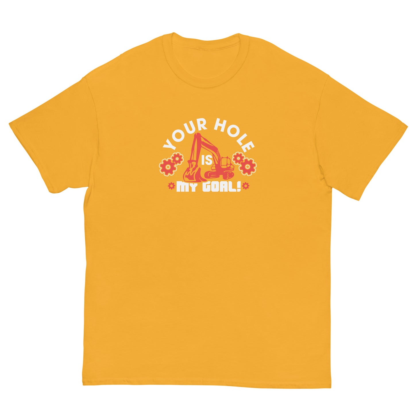 Cheeky construction-themed t-shirt with adult humor
