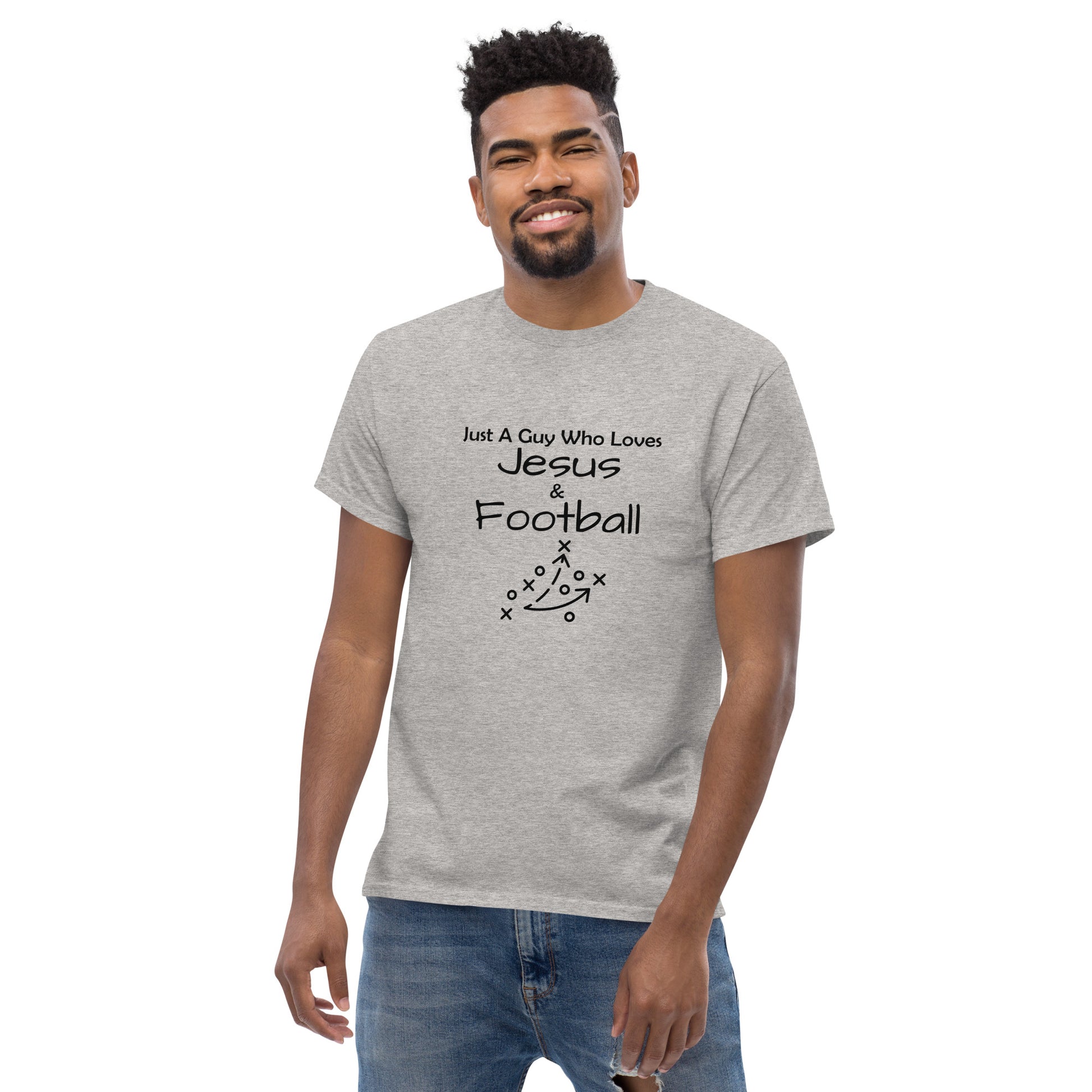 I Love Jesus and Football shirt for Christian sports fans
