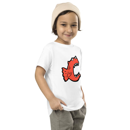 Playful aquatic-themed kids t-shirt with bold fish graphic
