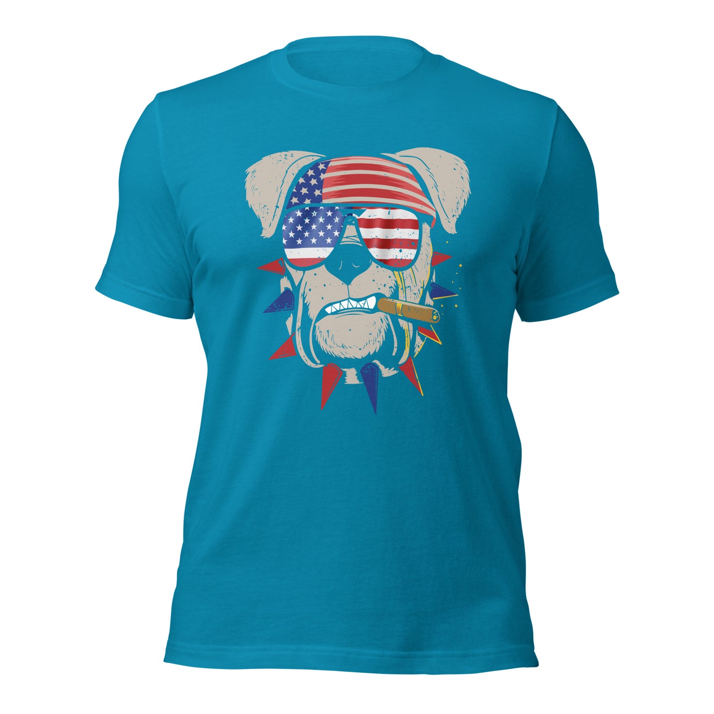 Patriotic biker shirt featuring American bulldog
