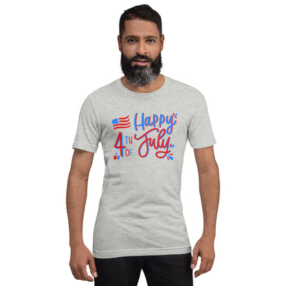 Festive 4th of July t-shirt with red, white, and blue design
