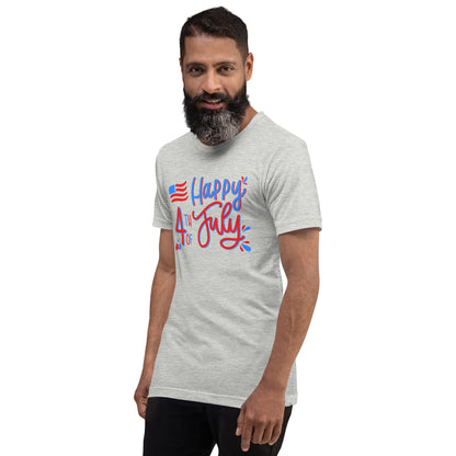 Independence Day t-shirt with American flag and fireworks graphic
