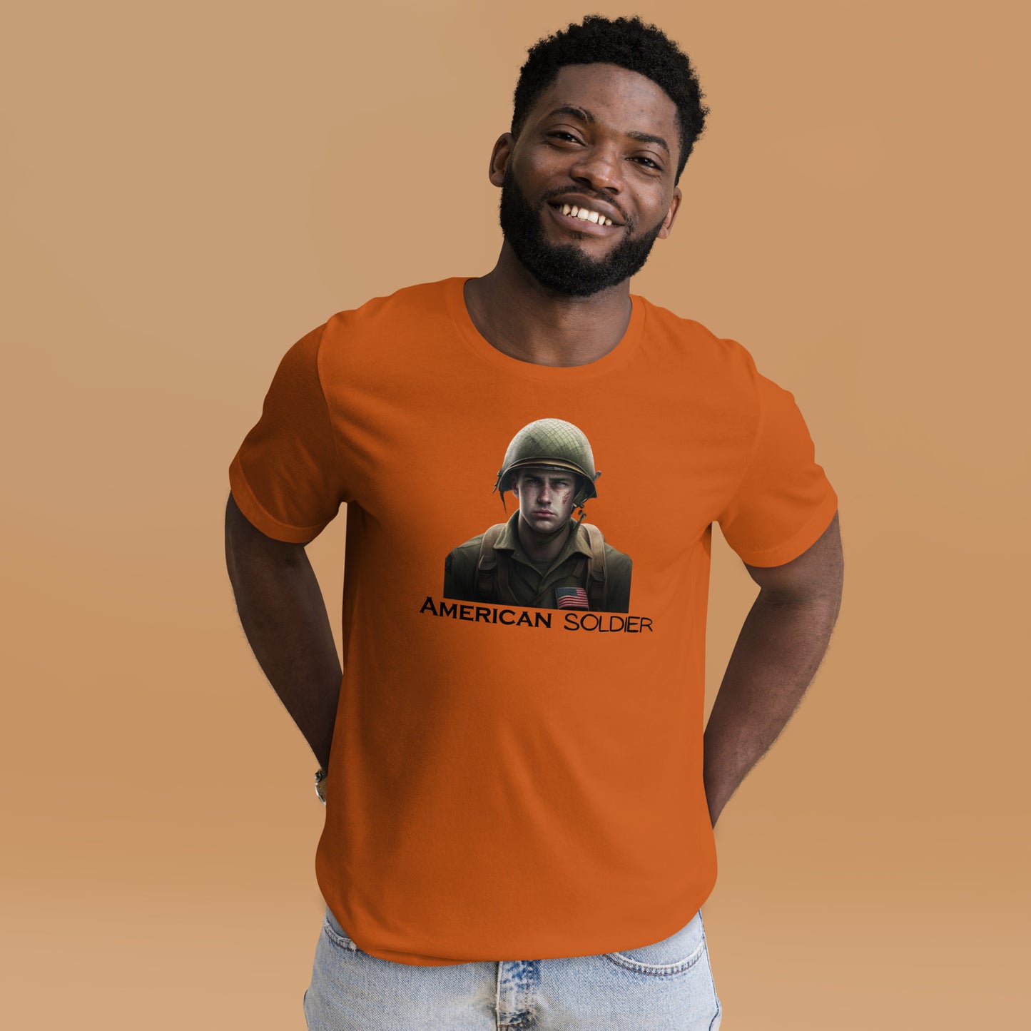 Soft cotton American Soldier t-shirt for military pride
