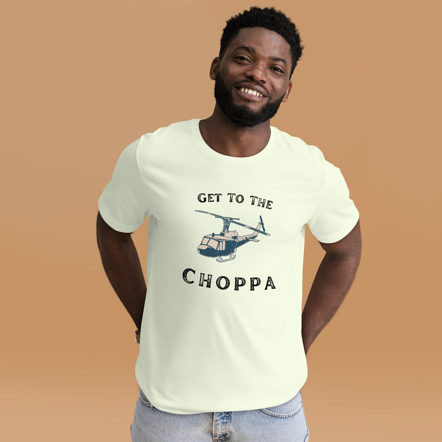 Get to the Choppa T-Shirt – Military Helicopter Movie Quote Shirt

