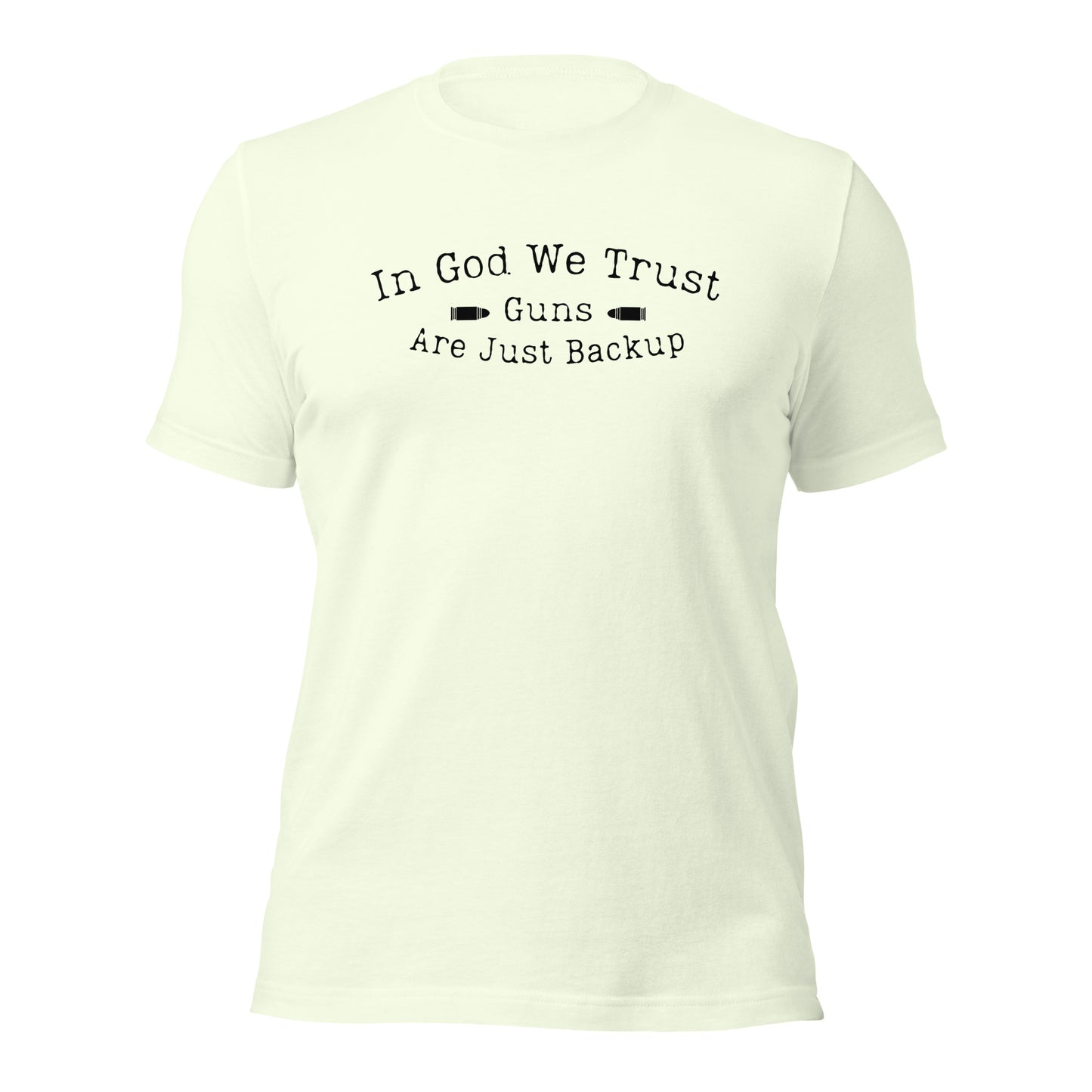 "In God We Trust, Guns Are Just Backup" T-Shirt - Weave Got Gifts - Unique Gifts You Won’t Find Anywhere Else!