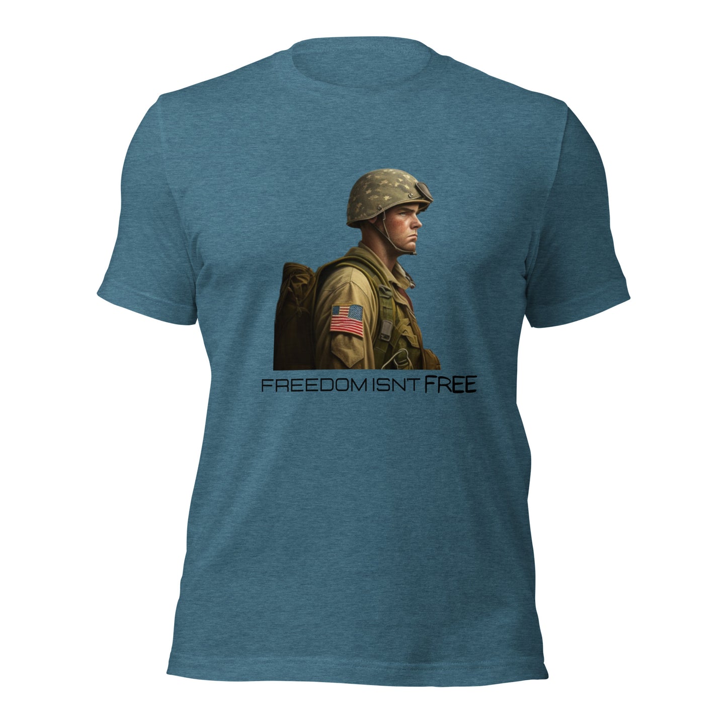 Soft cotton Freedom Isn't Free t-shirt for military pride
