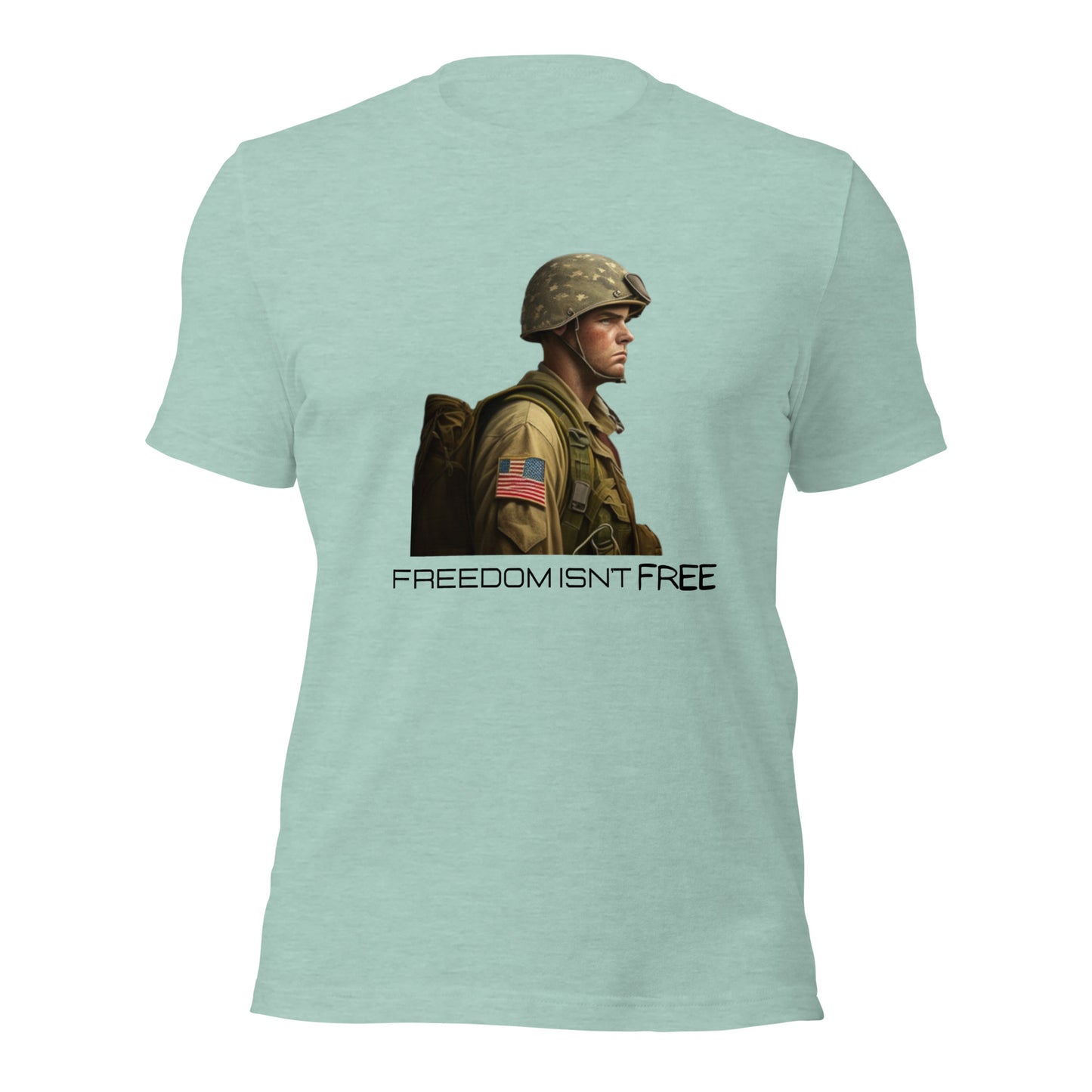 Comfortable patriotic t-shirt with American soldier
