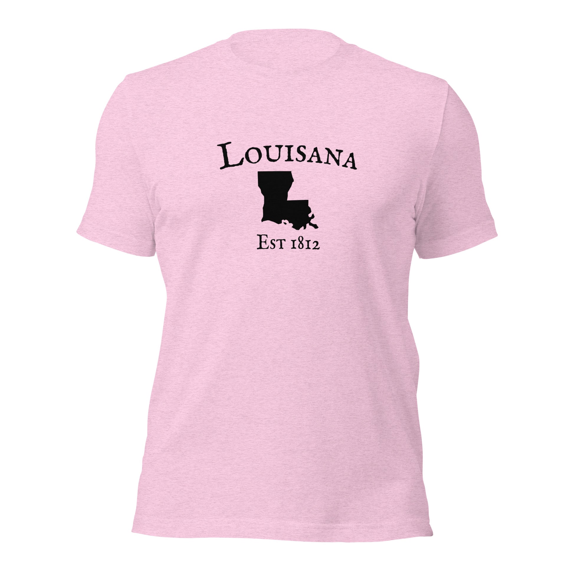 Louisiana state outline t-shirt with 1812 date
