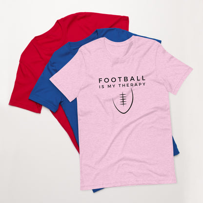 Football lover t-shirt with "Football is My Therapy" text
