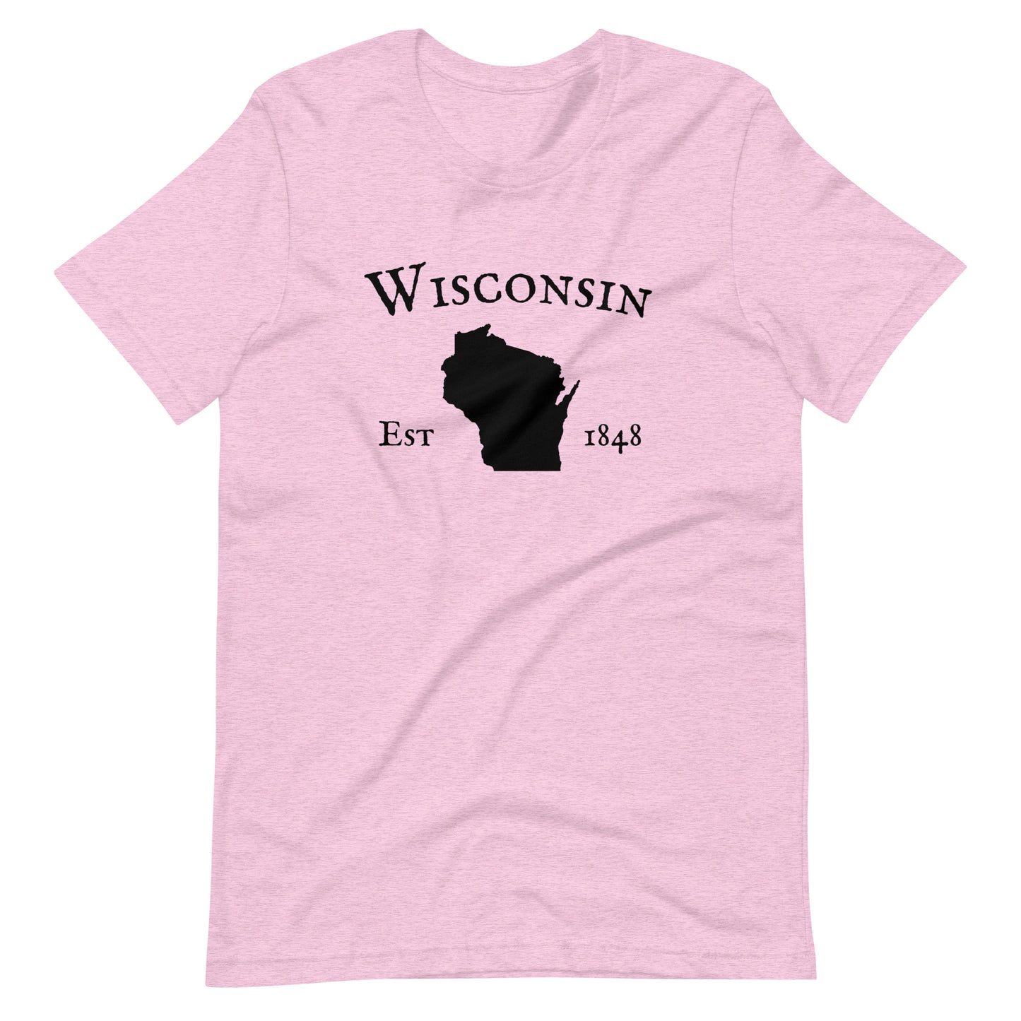 Proud Wisconsin native shirt with state outline
