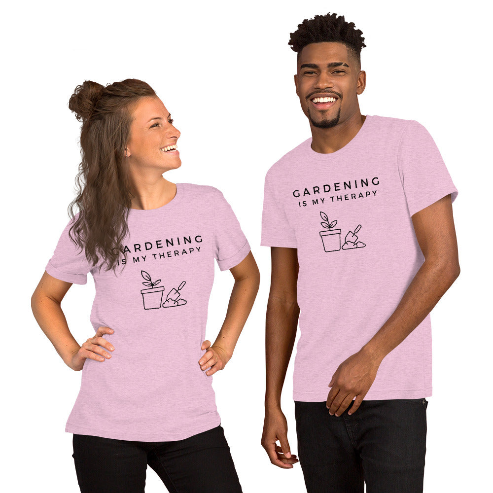 Gardening t-shirt for women with fun therapy message
