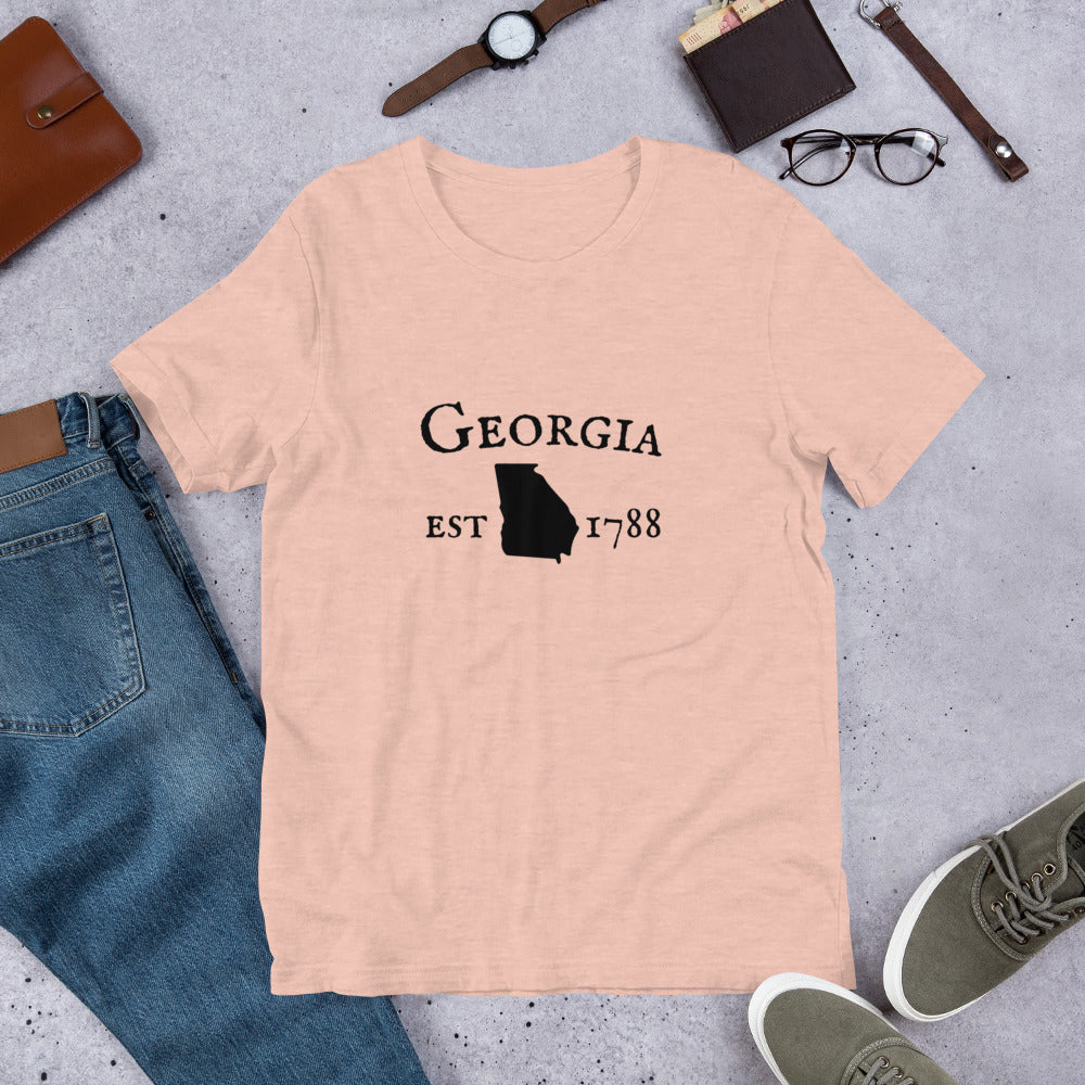 Georgia tee shirts with state outline and est. date
