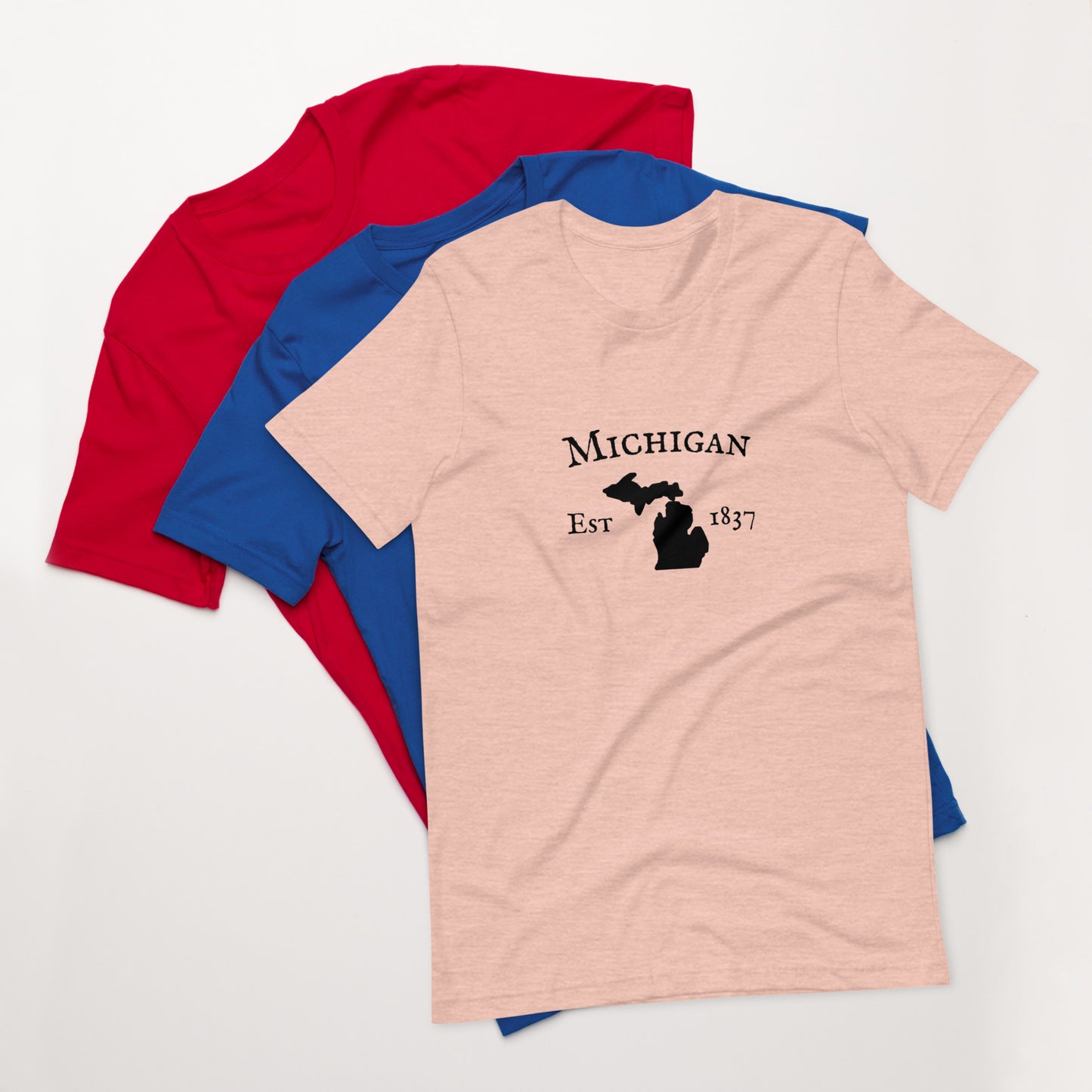 State pride Michigan t-shirt with est date 1837
