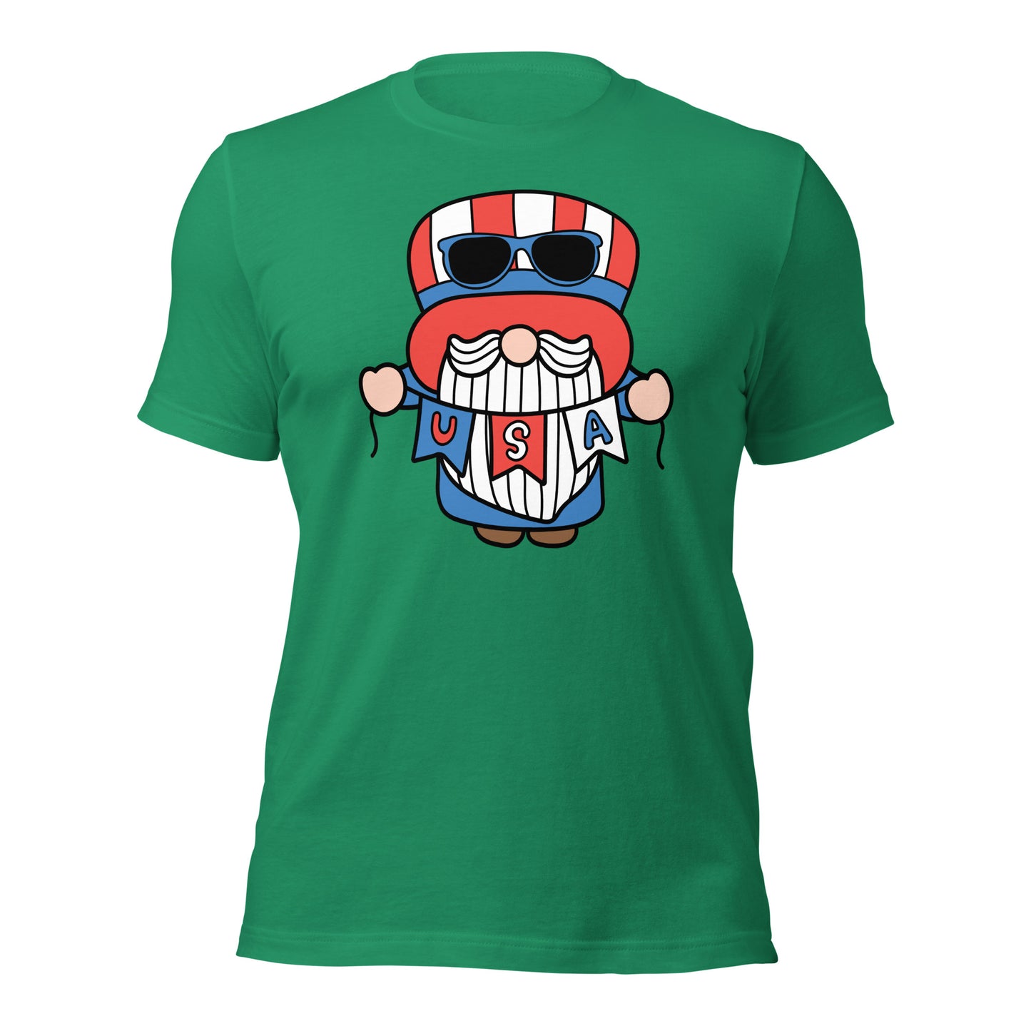 Gnome t-shirt with USA banner for Fourth of July
