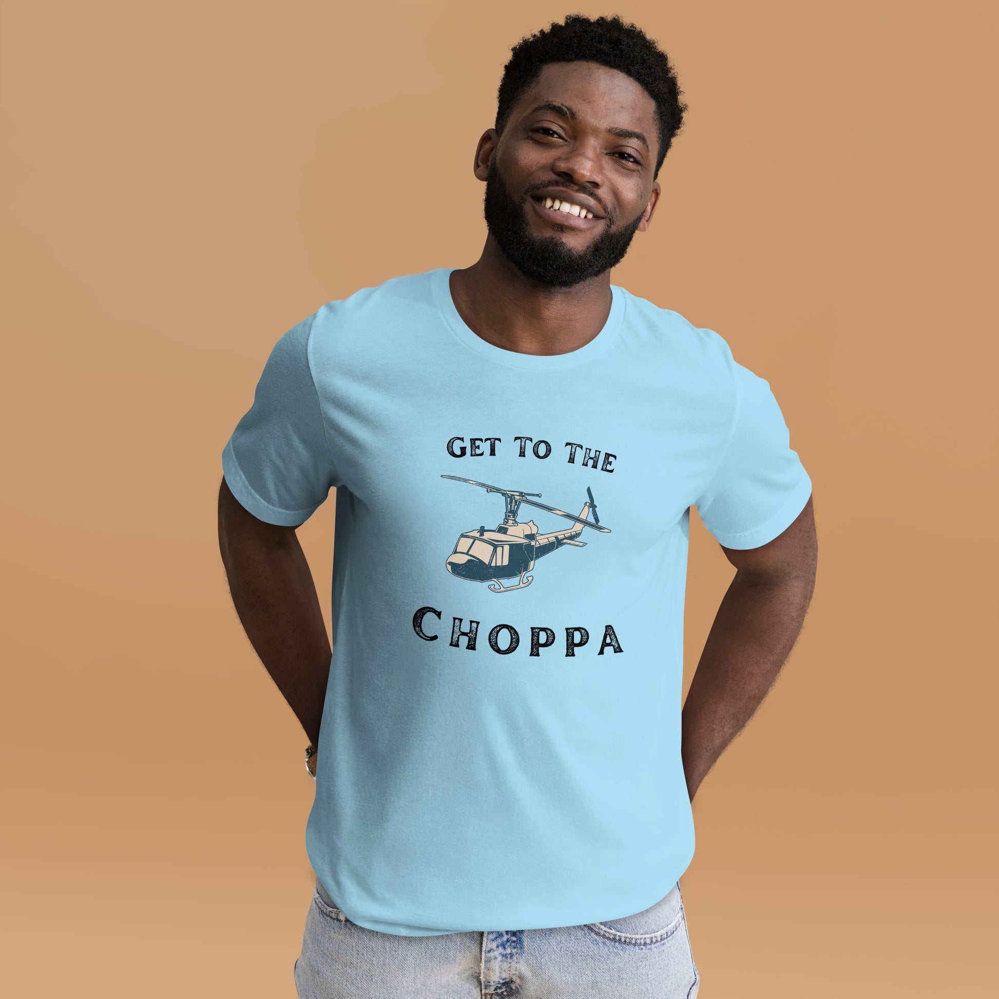 Get to the Choppa T-Shirt – Military Helicopter Movie Quote Shirt

