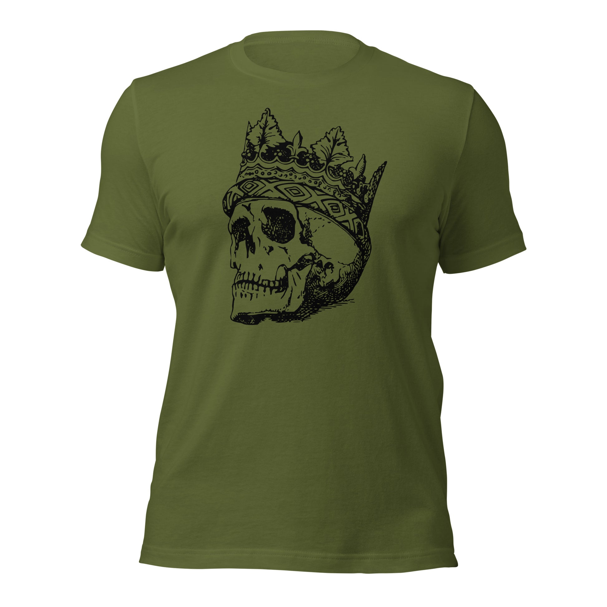 Men’s skull shirt featuring crown and gothic-inspired design
