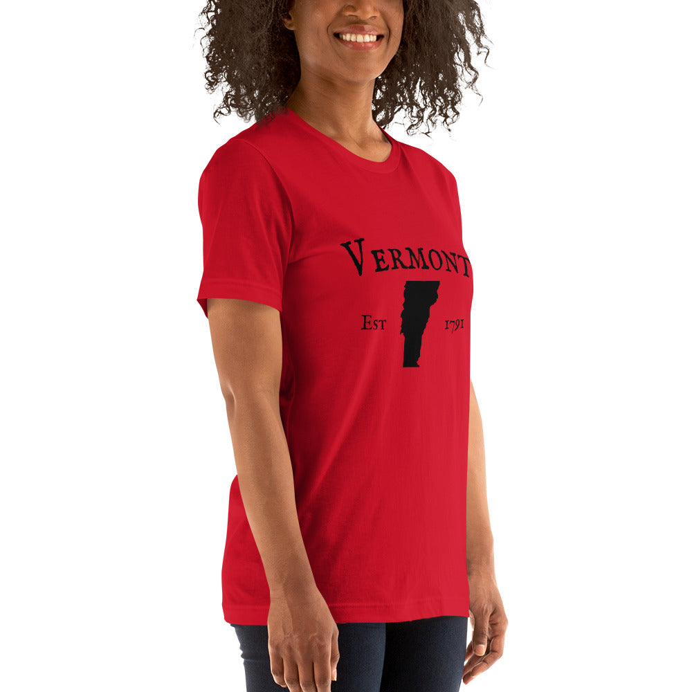 Durable Vermont outline t-shirt for men and women
