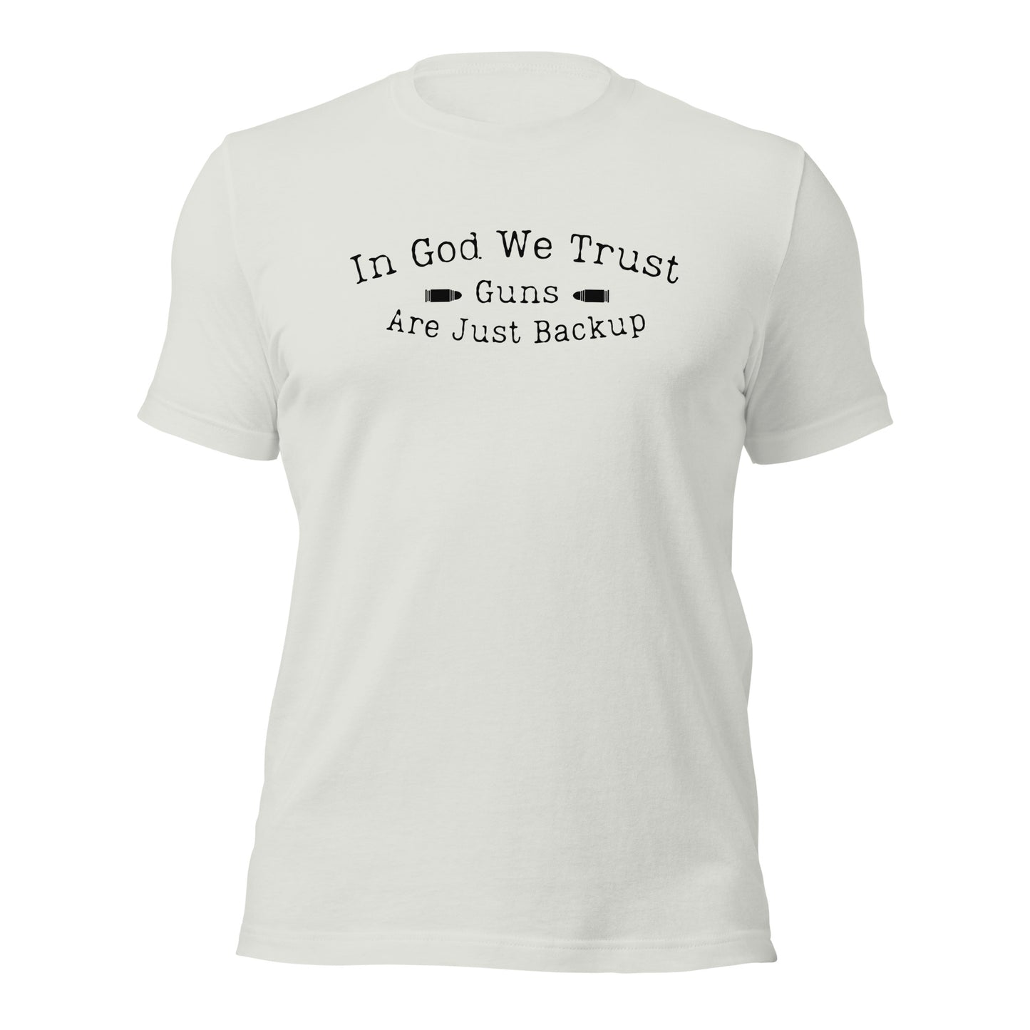 "In God We Trust, Guns Are Just Backup" T-Shirt - Weave Got Gifts - Unique Gifts You Won’t Find Anywhere Else!