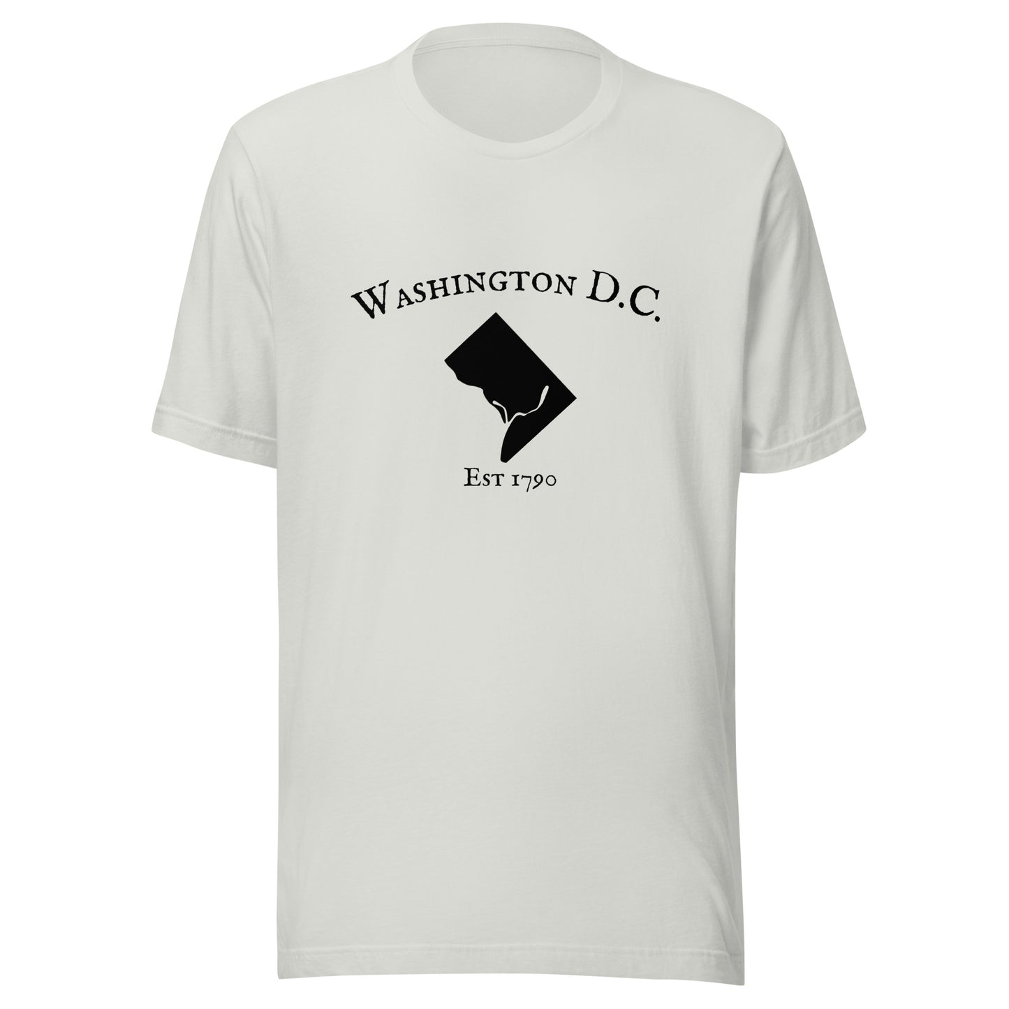 Classic Washington D.C. graphic t-shirt with city outline design
