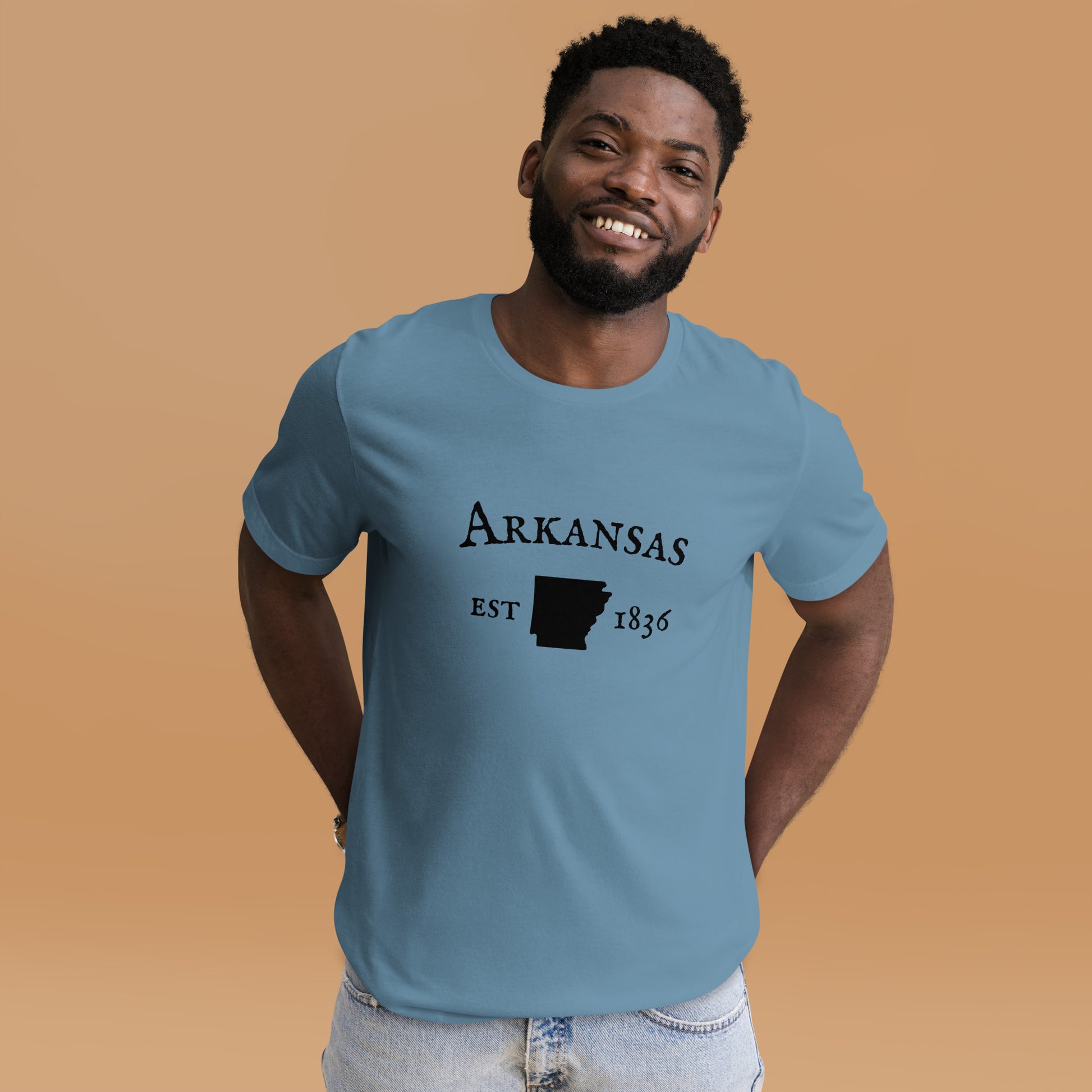 Durable Arkansas t-shirt with state graphic