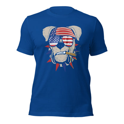 Bulldog-themed biker t-shirt for proud Americans
