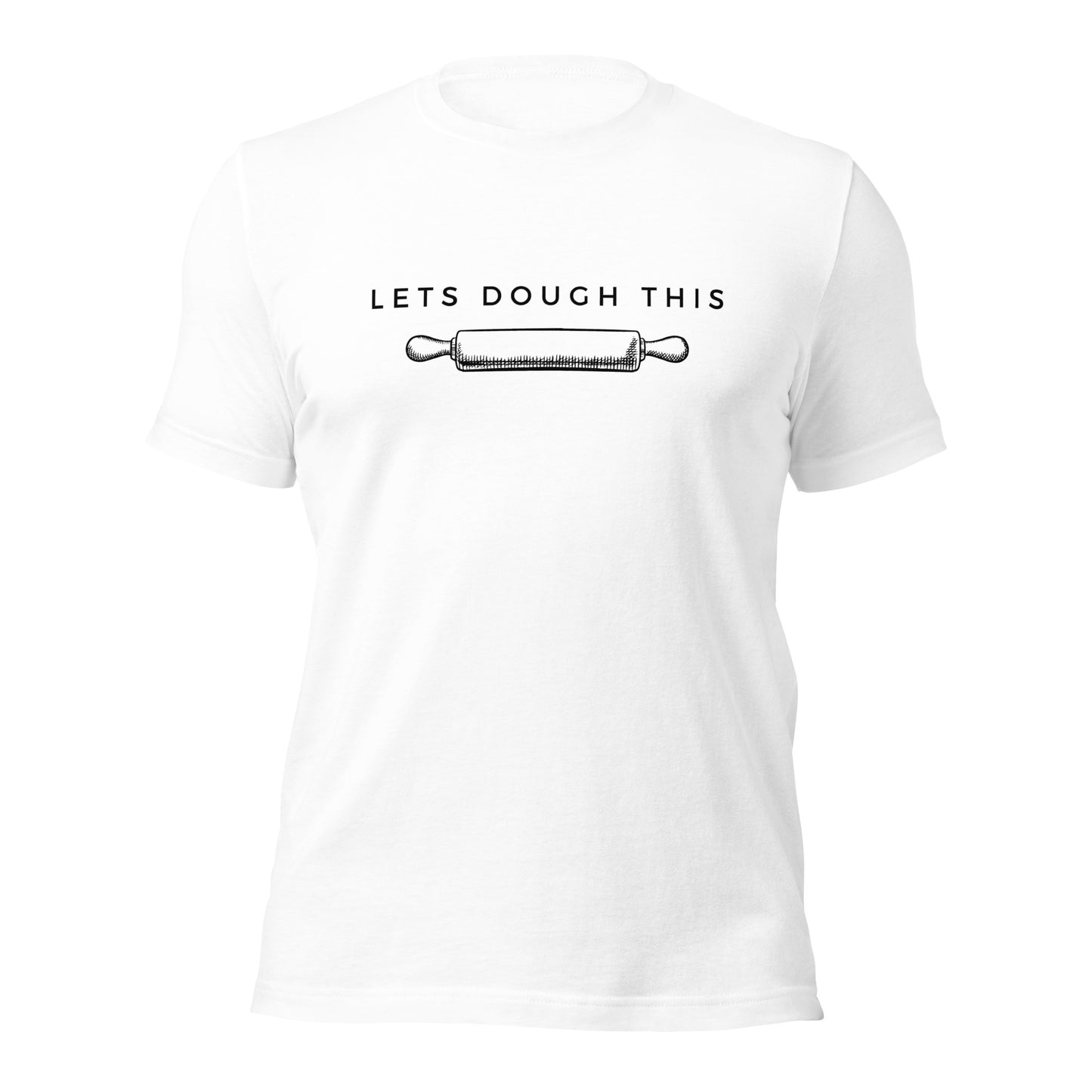 Baker shirt with "Let’s Dough This" text and rolling pin
