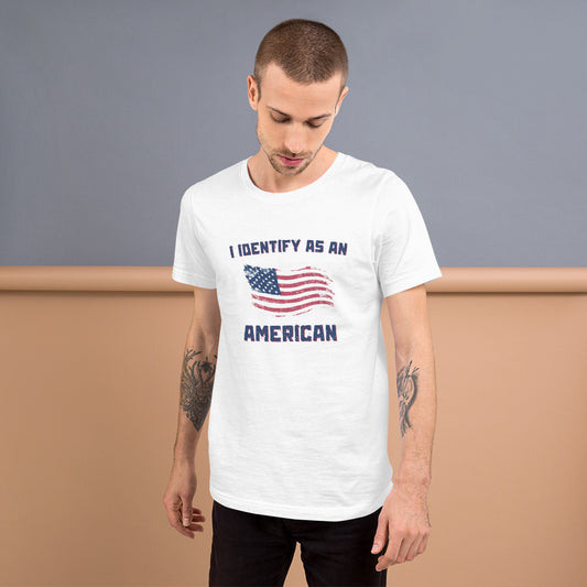 I Identify As American t-shirt with American flag
