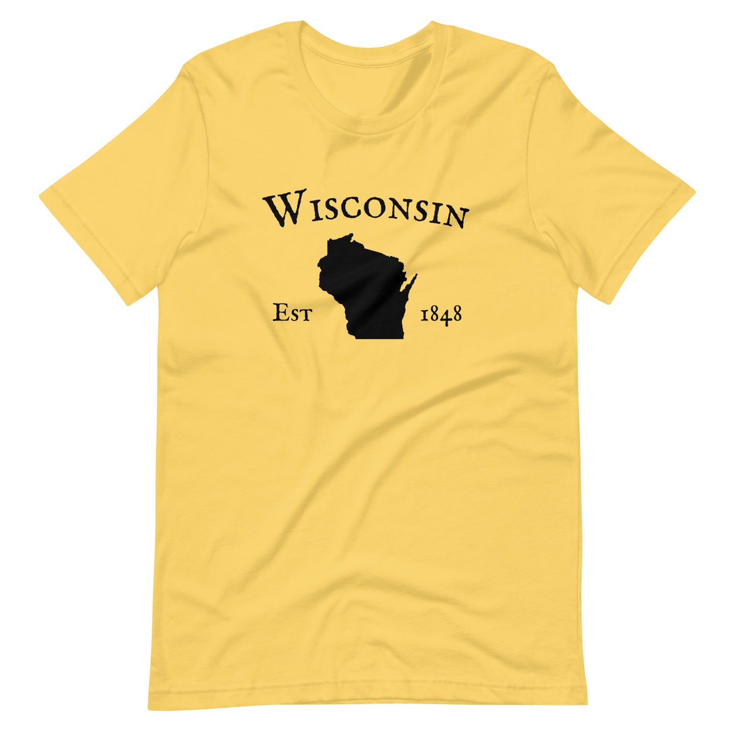 Wisconsin design t-shirt with iconic state silhouette
