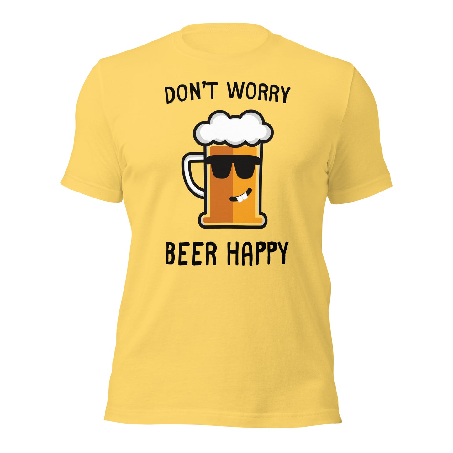 Don’t worry beer happy t-shirt with relaxed fit and fun vibe
