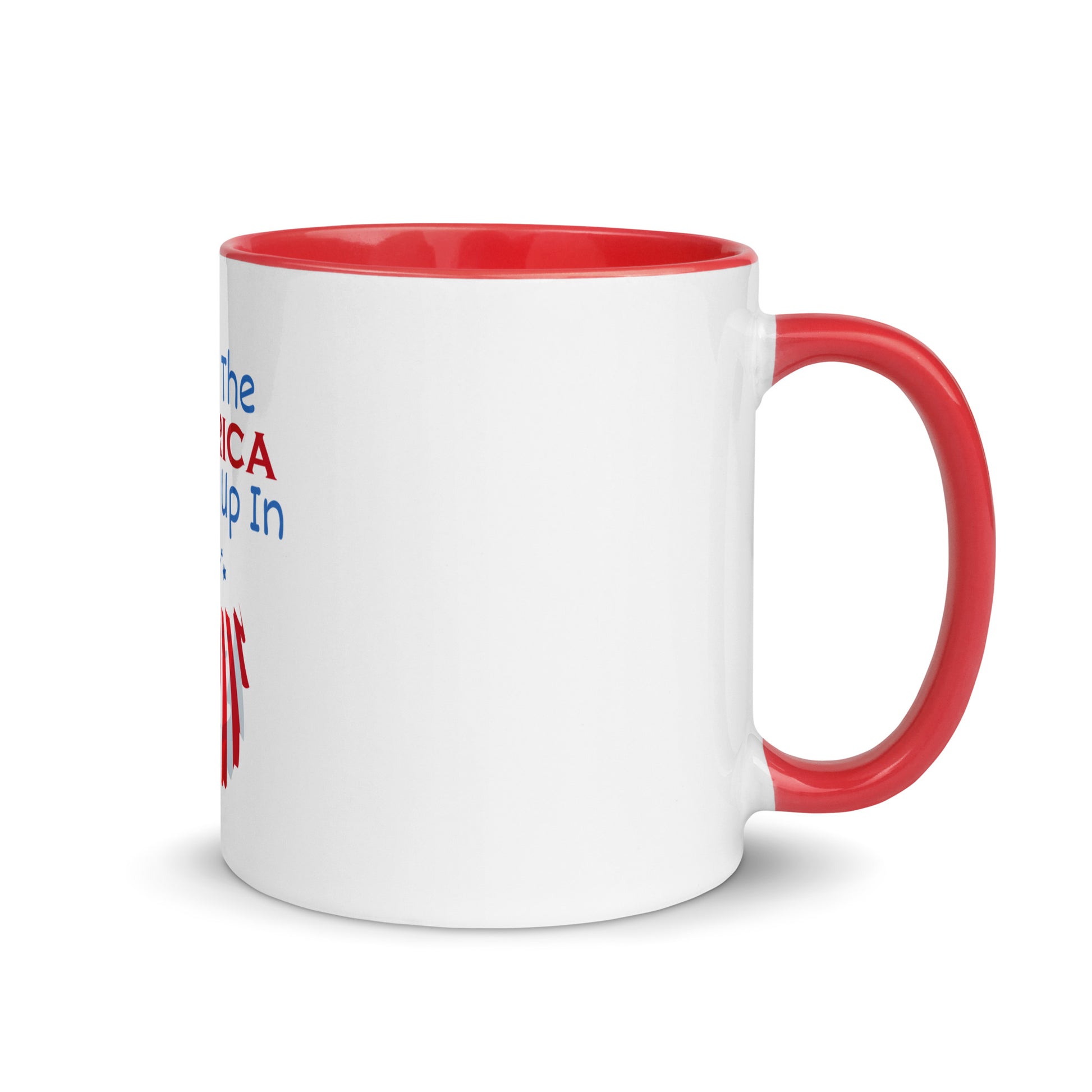 Patriotic coffee mug with color rim and handle for daily use